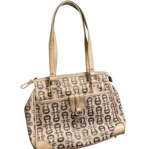 Etienne Aigner Logo Shoulder Bag Purse Multiple Pockets